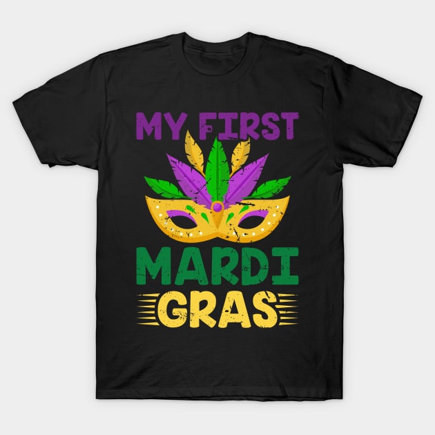 My First Mardi Gras - Nola Carnival Mask Mardi Gras Kids T-Shirt by Pizzan